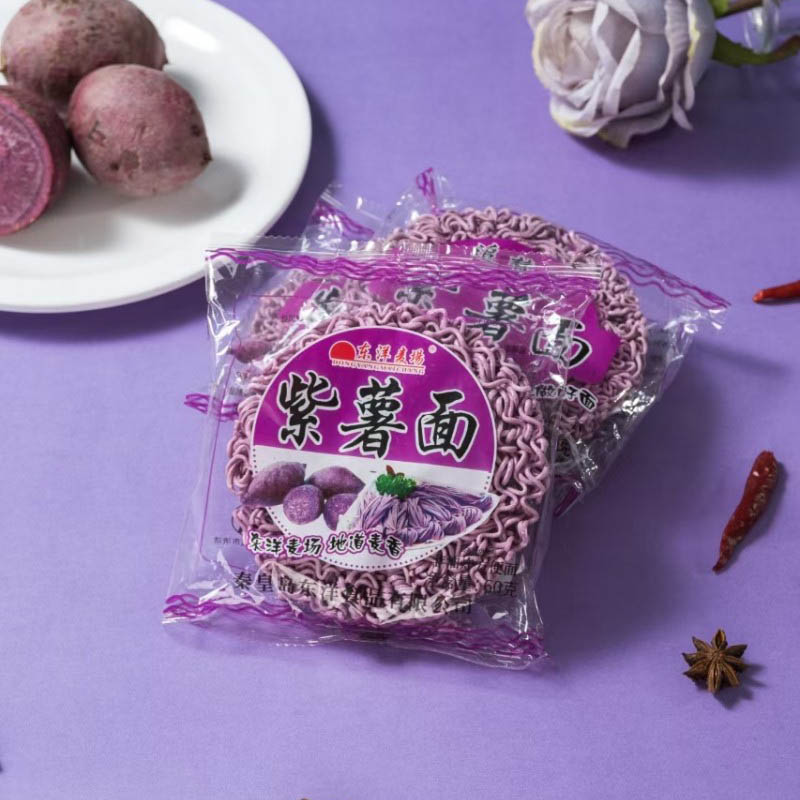 บะหมี่มันเทศสีม่วงธรรมชาติ 60 กรัม แพ็คมาตรฐาน